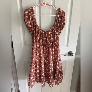 Blu Pepper Rust Floral Midi Dress